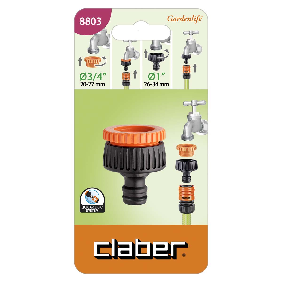Csapcsatlakozó 3/4" és 1" CLABER 8803